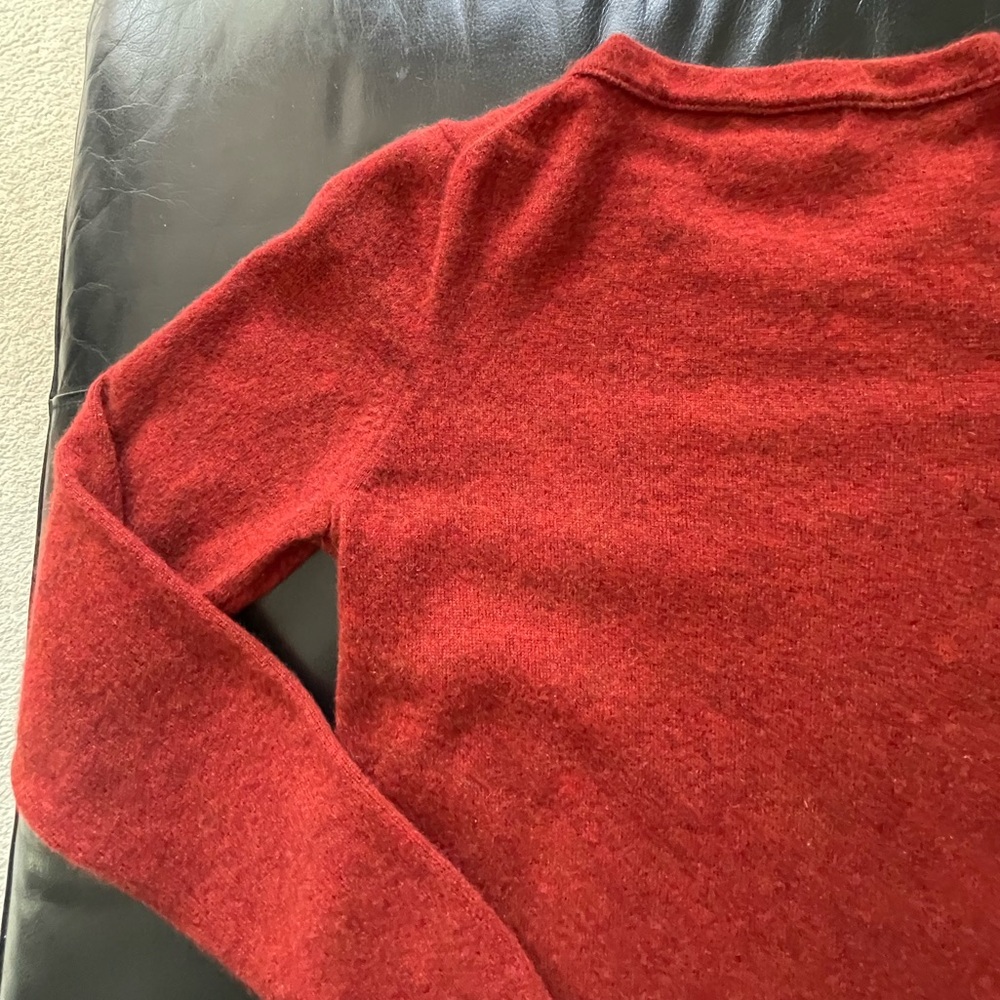 J. Crew 100% Italian Cashmere Burnt Orange Long Sleeve Tee M - Picture 5 of 11